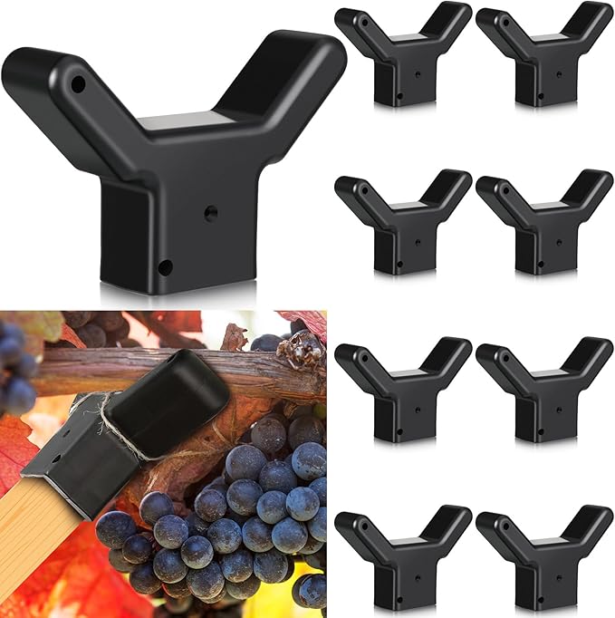 Yungyan 8 Pcs Tree Support, Plastic Fruit Branch Support Device Brace Prevent Breaking for Vineyards Ornamental Gardens Orchards Fits on Standard 1.57 x 1.57 Inch Lumber (Grey)