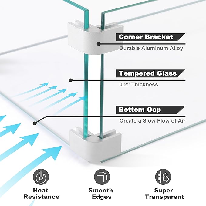 Nuu Garden 43'' Patio Propane Fire Pit Table, 50,000 BTU Gas Fire Pit with Marble-Textured Glass Top, Wind Guard, Lid, Glass Beads, CSA-Certified, 2-in-1 Outdoor Table for Gatherings, Ivory White