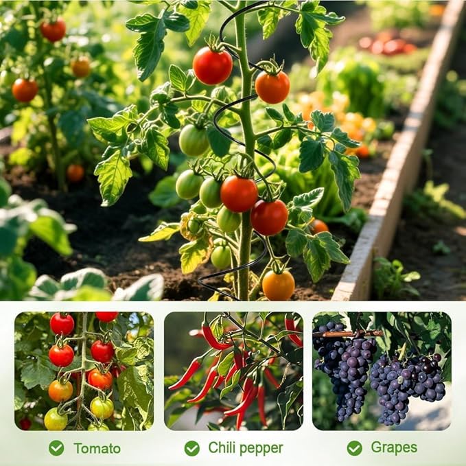 Tomato Twist Stake, Tomato Twist, Twisted Tomato Stakes, Spiral Tomato Stakes, Climbing Plant Stake Tower Plant Supports (2PCS)