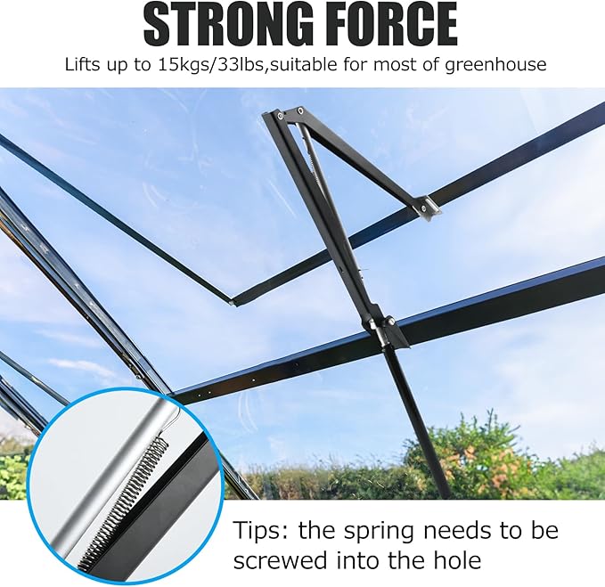 CHANGE MOORE Auto Vent Opener Automatic Greenhouse 2Pack Window Opener Roof Vent Opener Auto Vent Kit Sensitive Gardening Tools Automatic Greenhouses Supplies (Single Spring Up to 33lbs)