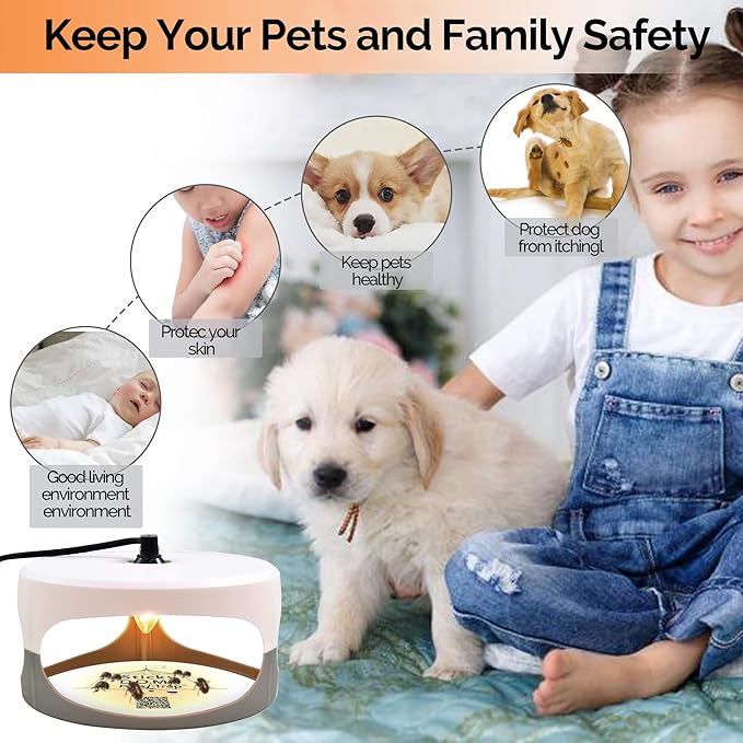 ASPECTEK - Trapest Sticky Dome Flea Bed Bug Trap and 2 Glue Discs. Odorless Cleaner and Flea Killer Trap Pad