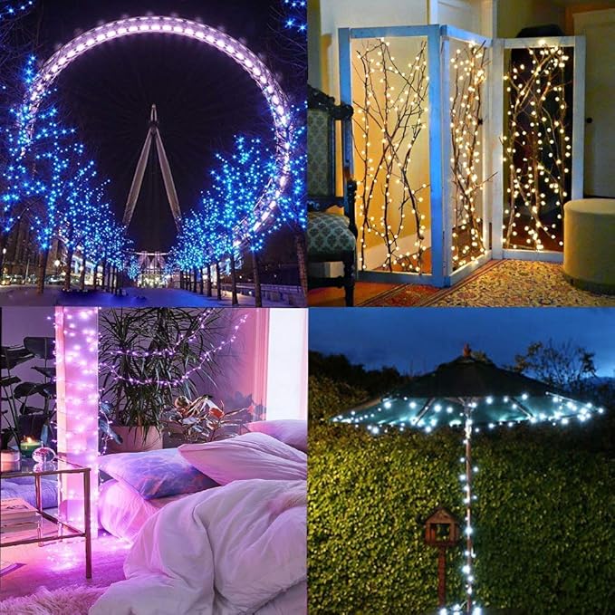 OMIKA Fairy Lights Plug in, 16 Color Changing, 40ft 120 LED Twinkle Lights with Remote Timer, 132 Modes Firefly Decorative Lighting for Bedroom Wedding Christmas Tree Halloween Décor