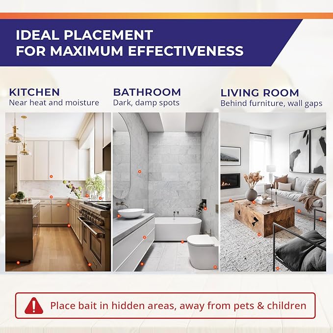 Roach Repellent Indoor and Outdoor: Cockroach Repellent Home for German Cockroaches, Small Roaches – Cockroach Deterrent for Homes and Kitchens – Pet Safe Roach Control 16 PC