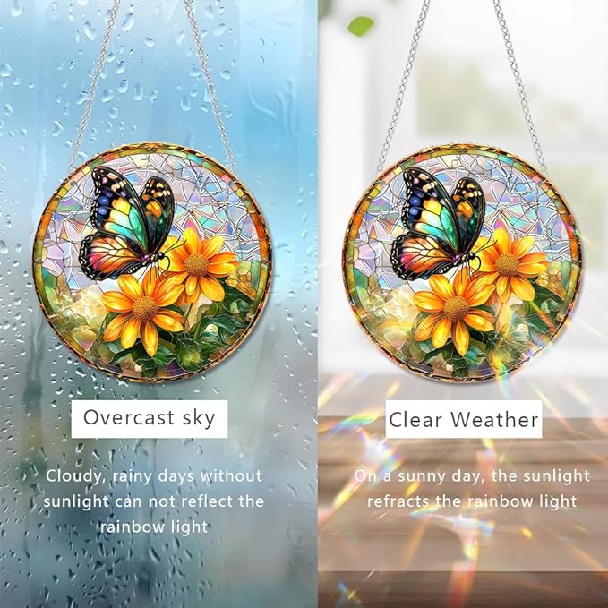 Sun Catchers Indoor Window, Acrylic Rainbow Suncatcher Window Hanging Decoration for Living Room Bedroom Summer Home Balcony Ornaments Decoration