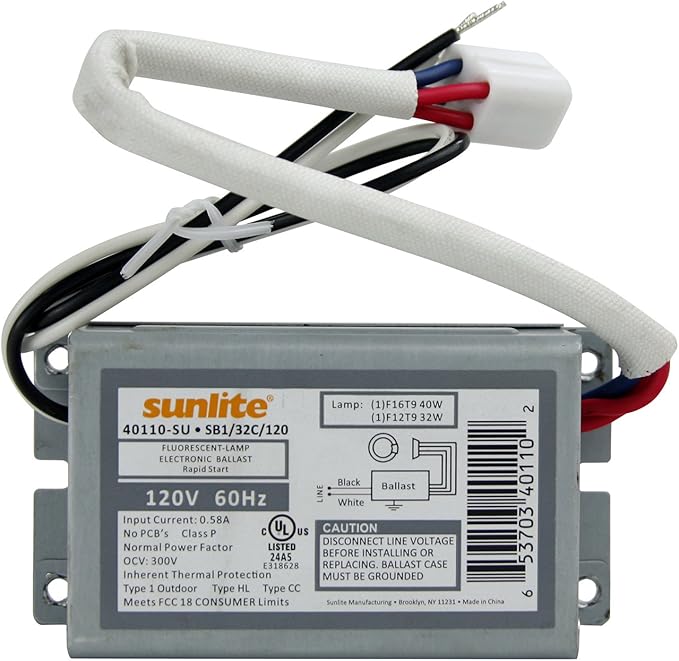 Sunlite 40110-SU SB132C120 1 Lamp F16T9 or F12T9 Fluorescent Circline Ballast, 120-volt