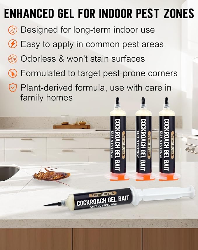 Cockroach Gel Bait Pen - Cockroach Repellent Indoor Roach Attractant with Plant-Based Formula and Essential Oils, Non-Toxic & Family Safe