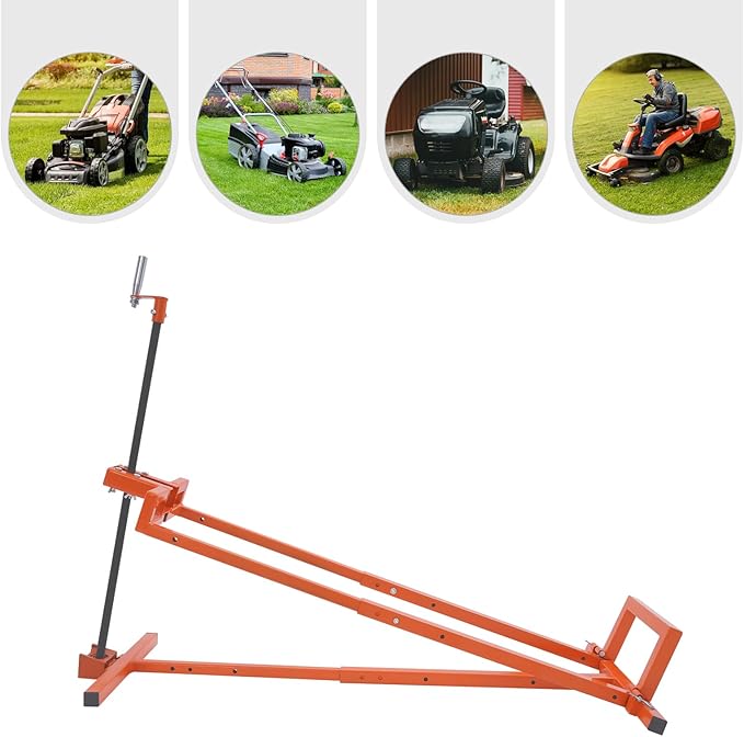 Lawn Mower Lift, 880Lbs Lawn Mower Lift Carbon Steel Lift Jack Freestanding Lawnmower Lift Tool Adjustable Lawnmower Lifts w/o Wheel for Garden Tractors All-Terrain Maintenance and Repair