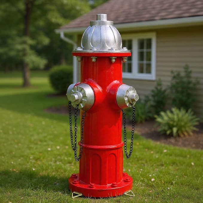 Fire Hydrant for Dogs to Pee On, Dog Fire Hydrant Pee Post Outdoor Statue for Yard Lawn Decor, Garden Sculpture Dog Porch Potty, 13.5" H × 5.9" L × 5.1" W (Retro)