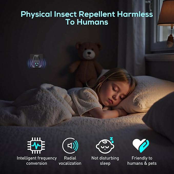 2025 Upgraded Ultrasonic Repeller & Insect Indoor Repeller,Ultrasonic and Repellent for Roach,Rodent,Mouse,Bugs,Mosquito,Mice,Spider,Ant,3 Mode Switching,6 Packs