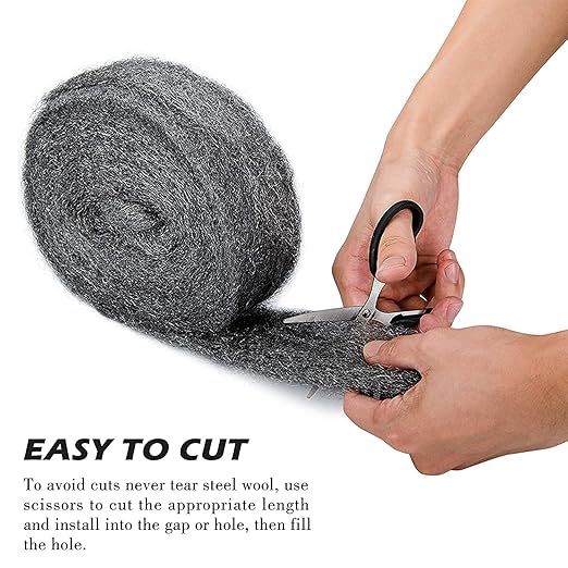60FT(1.3 LB) Steel Wool Roll, Coarse Wire Fabric for Pest Control, Hardware Gap Blocker & Animal Proofing in Home & Garden (DIY Kit)