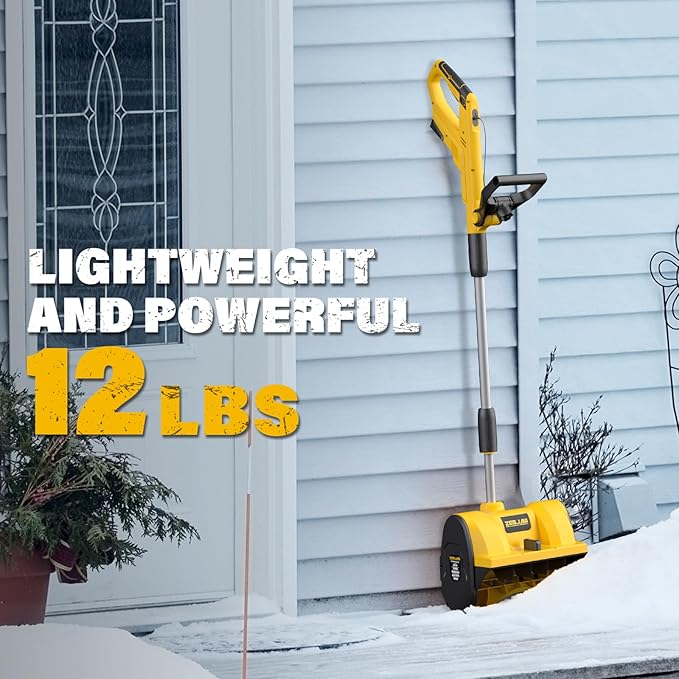 Cordless Snow Shovel,20V 12-Inch Electric Snow Shovel, Snow Blower Cordless with Directional Plate and Adjustable Front Handle, Equipped with LED Lights(4-Ah Battery and Quick Charger Included)