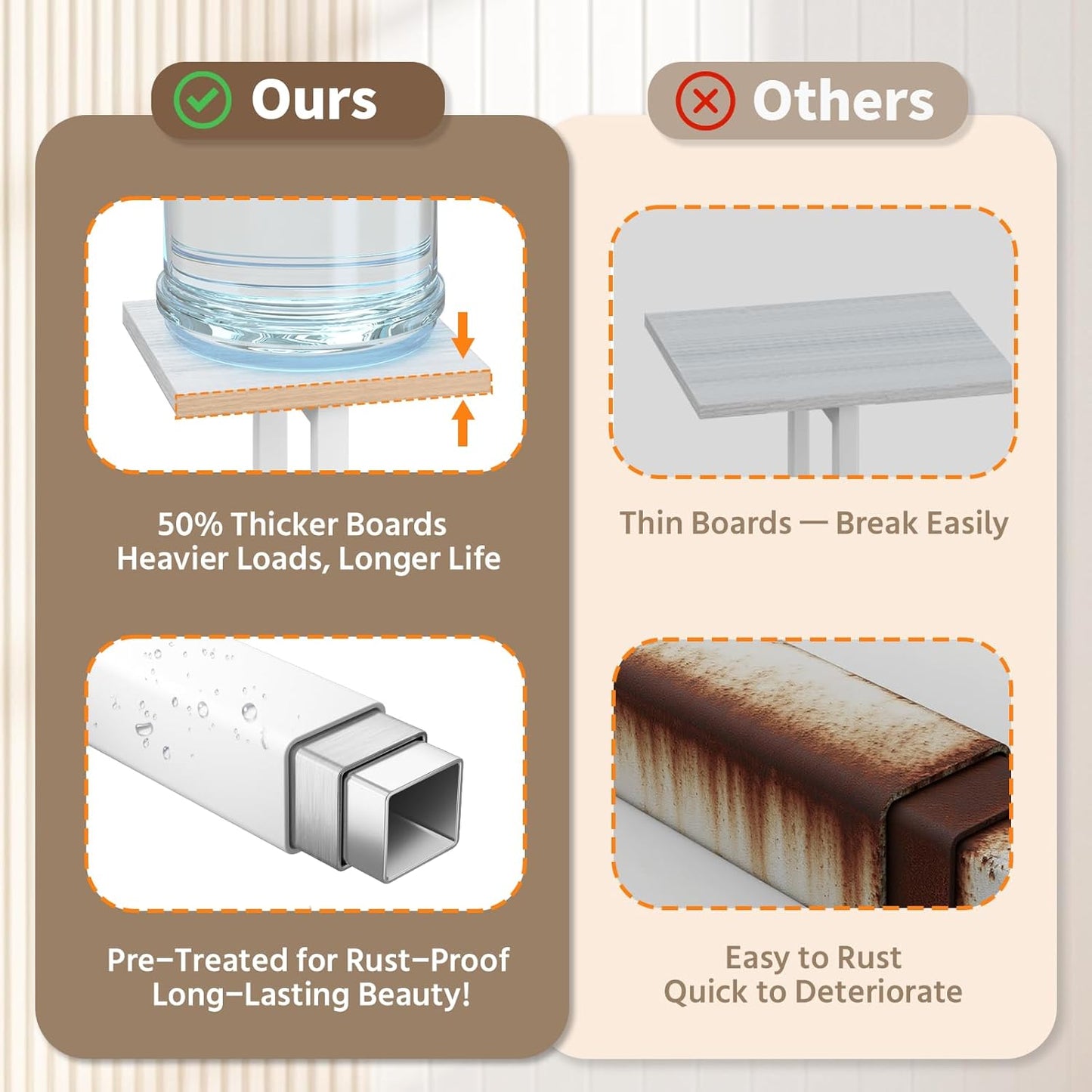 LASZOLA White 4 Tiered Wood Plant Stand Indoor for Large Heavy Duty Planter, Sturdy Multi Level Corner Vertical Flower Rack for Narrow House, Rustic Tall Orchid Shelving Holder for Decor, Space Saving