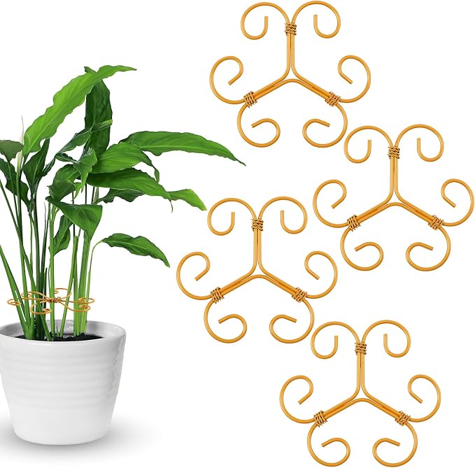 4-Pack Plant Stem Support, Plant Stabilizer for Indoor Plants, Monstera Plant Support System, Plant Stem Holder for Fixing Green Plants and Vines (B)