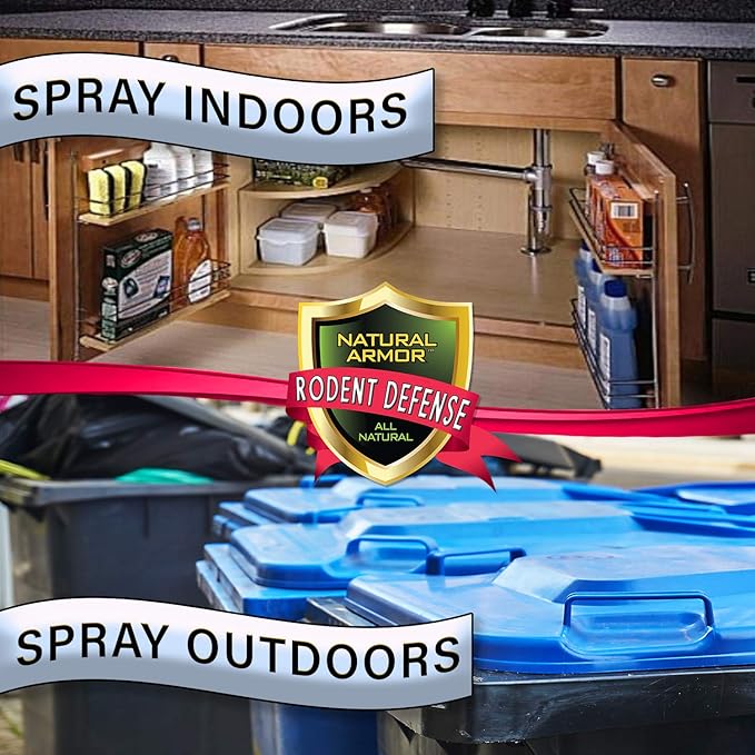 Natural Armor Peppermint Repellent for Mice/Mouse, Rats & Rodents. Natural Spray for Indoor & Outdoor Use Rodent Shield - 128 Fl Oz Gallon Refill