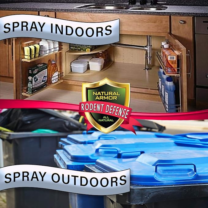Natural Armor Peppermint Repellent for Mice/Mouse, Rats & Rodents. Natural Spray for Indoor & Outdoor Use Rodent Shield - 320 Fl Oz (2.5 Gallons, Case of 2)