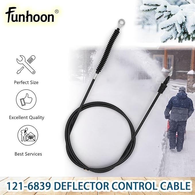 121-6839 Deflector Control Cable for Toro Power Max 724 OE, 726 OE, 826 OE, 826 OTE Snow Blowers/Throwers