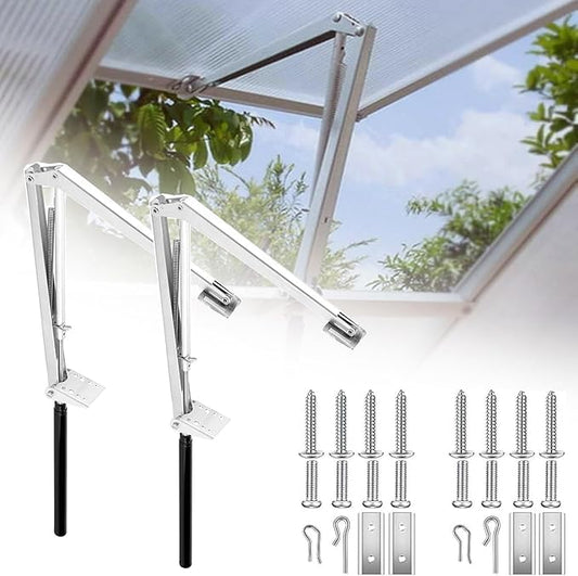 2X Auto Greenhouse Window Opener, Solar Heat Sensitive Auto Vent Opener, Roof Vent Opener Gardening Tools for Sunlight Room Automatic Greenhouse Accessories (Single Spring Up to 15 Lbs)