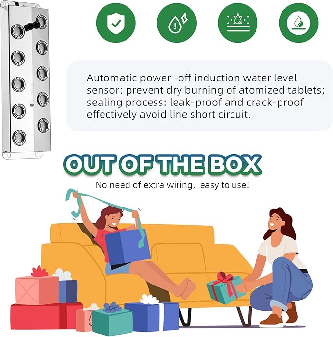 Mxmoonant Mist Maker 10 Head Ultrasonic Pond Fogger 7000ml/H Mist Humidifier with Float 400W Power Supply for Landscape Vegetable Preservation Scenic Magical Atmosphere