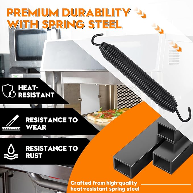 S3002X 11-1/2 Inch Oven Door Spring Compatible with BAKER PRIDE Gas-fired Transportable Ovens, Top Door Spring for Pizza Oven, Replacement Part for Stove Top Oven, Replaces Part Number S3002A