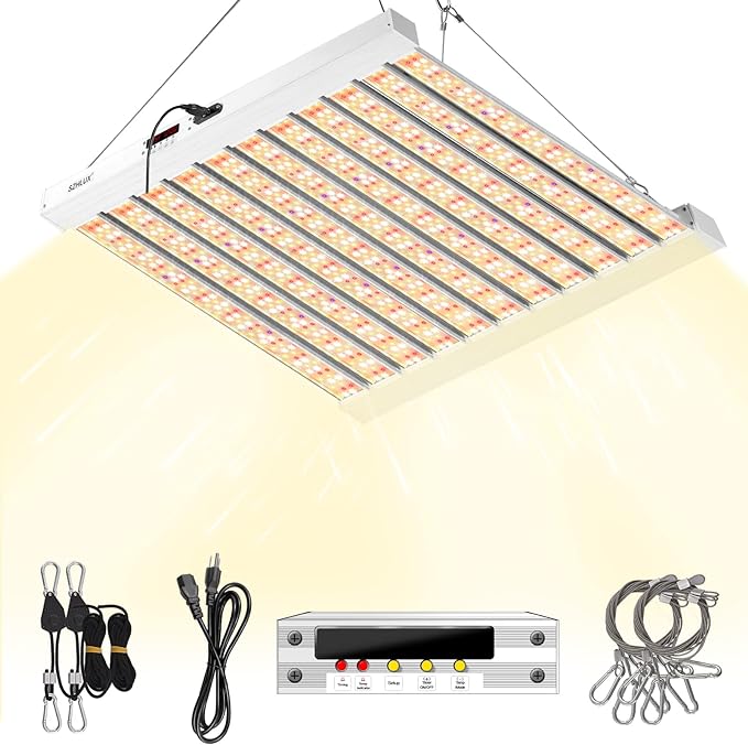 SZHLUX 500W LED Grow Light 4x4/5x5ft with Timer and Temp Control, Full Spectrum Grow Lamp with 1056 Diodes,Indoor Plants for Seedling Veg and Bloom Grow Light