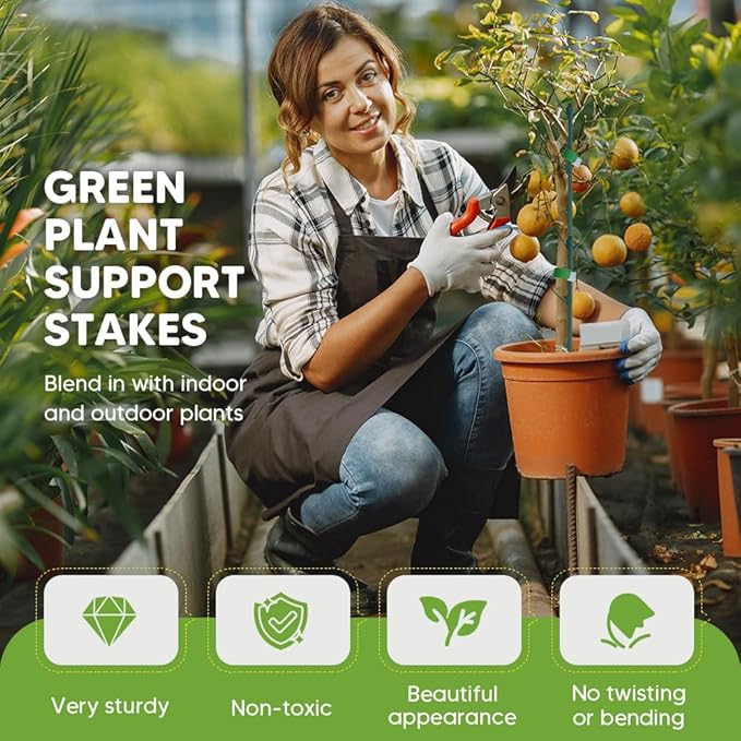 5 Pack Stackable Monstera Plant Support Stakes, Garden Plant Stakes for Indoor and Outdoor Plants, Moss Poles Holder Stick Monstera Plant Stem Supports Structures for Climbing Potted Plants (10 Pack)