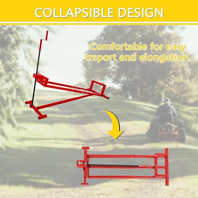 Ride-On Lawn Mower Jack Lift - Telescopic Maintenance Jack for Garden Tractors and Riding Lawn Mowers, 880 lbs Weight Capacity, Manual and Power Tool Handles Included