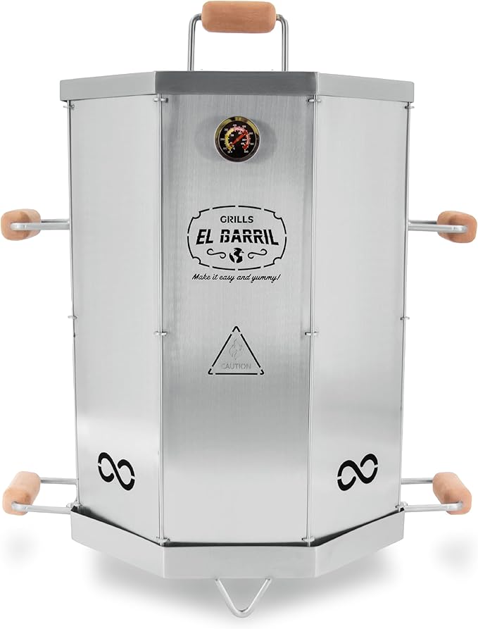 EL BARRIL 20lbs Stainless Steel Foldable Charcoal Smoker & Grill Barrel – Portable Outdoor Smokers with Grilling Accessories