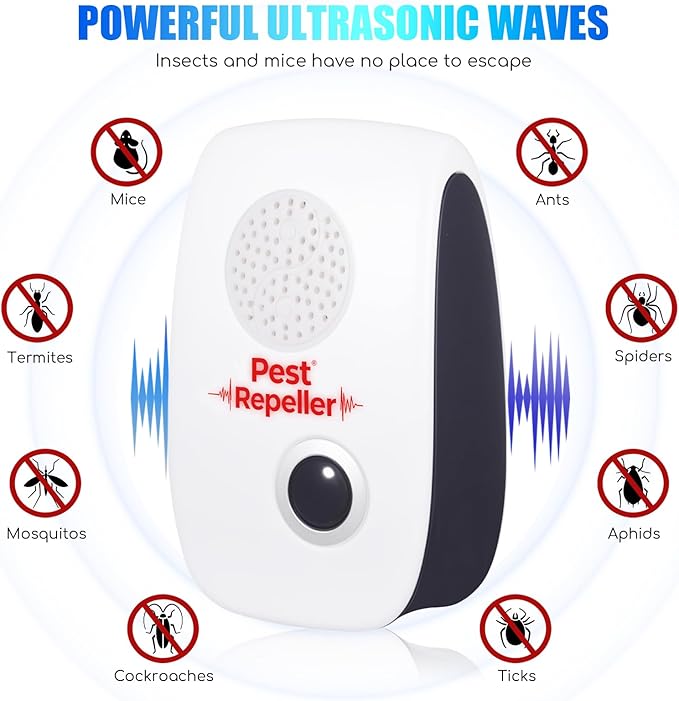 10Pack 2025 Ultrasonic Insect&Pest Repeller,Electronic Mouse Repellent Ultrasonic Plug in Mice Repellent Indoor Insect Repellent Plug in Pest Control for Cockroach,Spide,Rat,AntBugs,Roach,Rodent