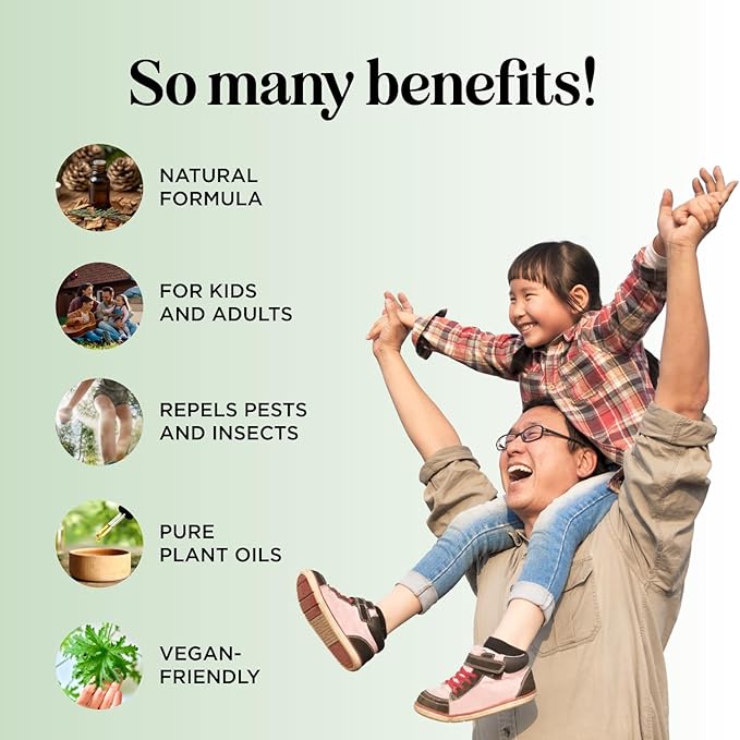 Natural Roll on Bug Repellent Stick - DEET Free Insect Repellent Stick for Kids & Adults for Ticks & Mosquitoes - Made with Citronella Rosemary & Lemongrass - Light Scent Vegan Cruelty Free (3 Pack)