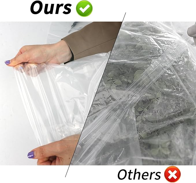 8x25 Ft Clear Greenhouse Film Plastic Sheeting, Greenhouse Polyethylene Plastic Film 6 mil Thickness Replacement Cover, UV Resistant, Plant Covers Freeze Protection for Windproof Frost& Dust Proof