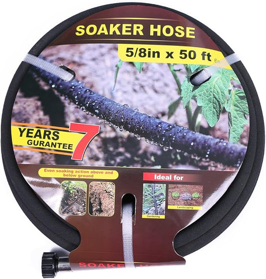 Soaker Hose 50ft Saves 70％Water Perfect Delivery of Water Great for Garden Flower Bed (5/8inch-50ft)…