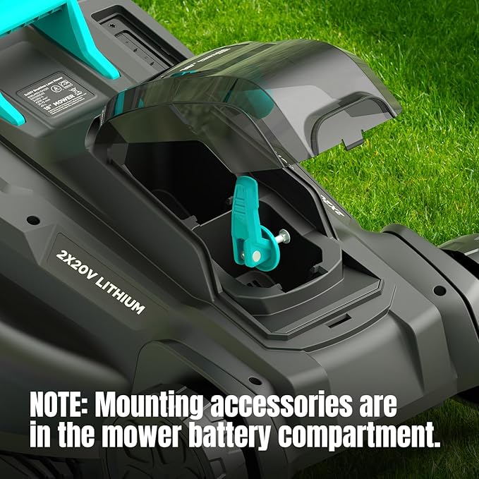 2x20V 17.9 inch Electric Lawn Mower Cordless, Brushless Push Lawn Mower with 6-Position Cutting Height Adjustment, 2x4.0Ah Battery & Dual Charger Included