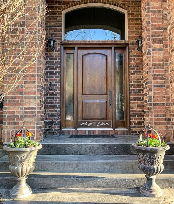 Metal Garden Obelisk Trellis 18"x22" - 2pcs, Large Round Black Plant Frame for Climbing Plants, Indoor/Outdoor Topiary Structure, Ideal for Potted Plant Decor - Outdoor Garden Decoration and Yard Gift