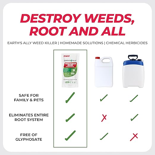 Earth's Ally Weed and Grass Killer Spray | Ready-to-Use | Natural Non-Selective Herbicide | Environmentally Safe Weed Killer | Pet Safe | Bee Safe (32 fl. oz. Ready-to-Use)