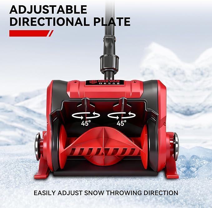 Snow Shovel, 20V | 12-Inch Cordless Snow Blower, Electric Snow Shovel with 2PCS 6.0Ah Batteries & Quick Charger, Battery Powered Snow Blower with Non-Slip Base & Adjustable Handle