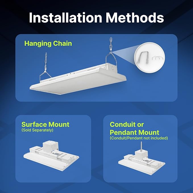 2 FT Linear LED Shop Lights, 105W, 14,170LM Bay Ceiling Shop Light for Commercial & Industrial Use, Non-Maintenance Shop Lights for Workshop, Garage Light, 5000K Daylight, Dimmable 1-10V