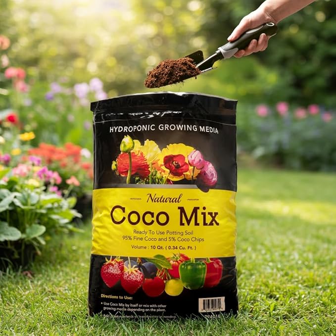 Potting Soil Mix 4-Pack - 10 Quarts Envelor Indoor Plants Soil for Outdoor Plants 0.34 Cubic Feet Potting Mix Hydrated Coco Coir Mix for Plants Ready to Use Natural Plant Top Soil