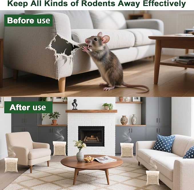 12-Count Botanical Pest Defense Pouches - Multi-Insect & Rodent Deterrent for Indoor/Outdoor Use | Plant-Based Protection for Homes & Vehicles