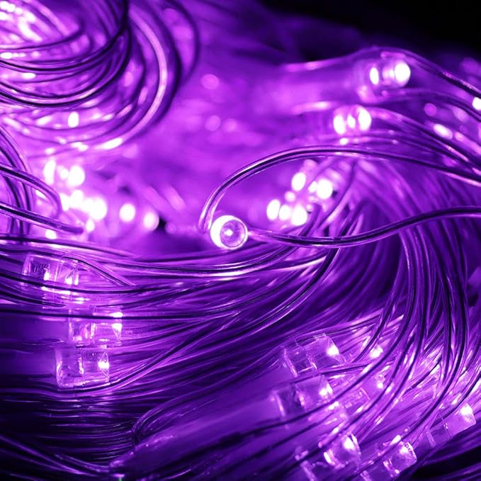 240LED Net Light Halloween Decor Mesh Lights, Tree Warp Fairy Lights Outdoor Hanging String Light for Home, Bedroom, Christmas, Garden, Walkway, Bushes Decor-9.8ft x 6.6ft(Purple)
