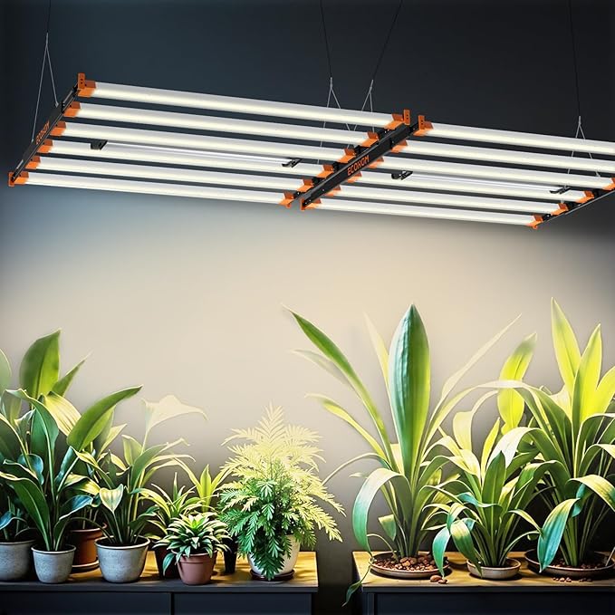 800W LED Grow Light, 5x5ft Coverage Full Spectrum Daisy Chain Growing Light, Dimmable & Retractable Bar Style Grow Lamp for Indoor Plants Greenhouse Vegetable Flower