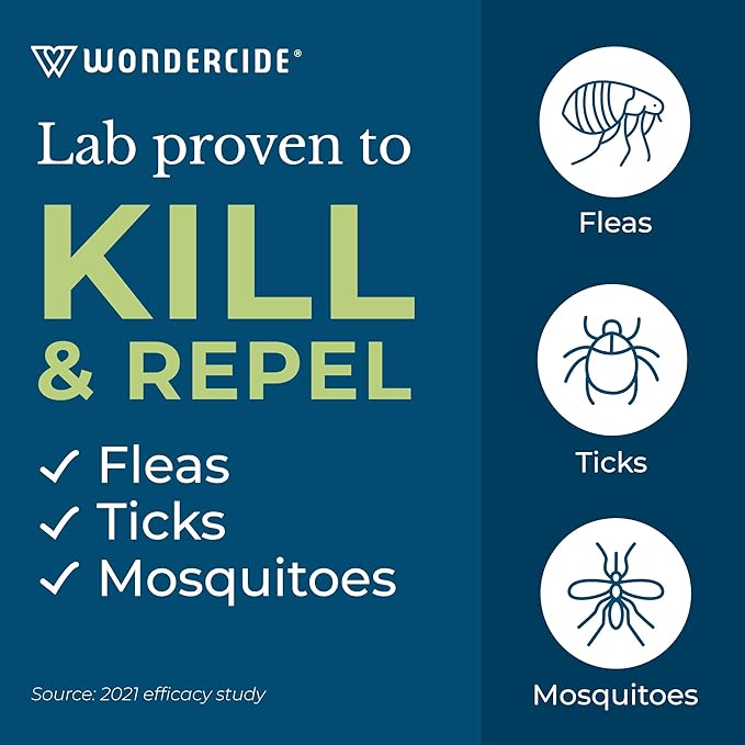 Wondercide - Flea, Tick & Mosquito Spray for Dogs, Cats, and Home - Killer, Control, Prevention, Treatment - with Natural Essential Oils - Pet and Family Safe - Rosemary 16 oz