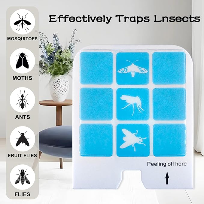 20 Pcs Refill Glue Cards Compatible with Safer Home SH502, SH503 Indoor Fly DT3005W Plug-in Bug Light for Flies, Fruit Flies, Moths, Gnats, and Other Flying Insects