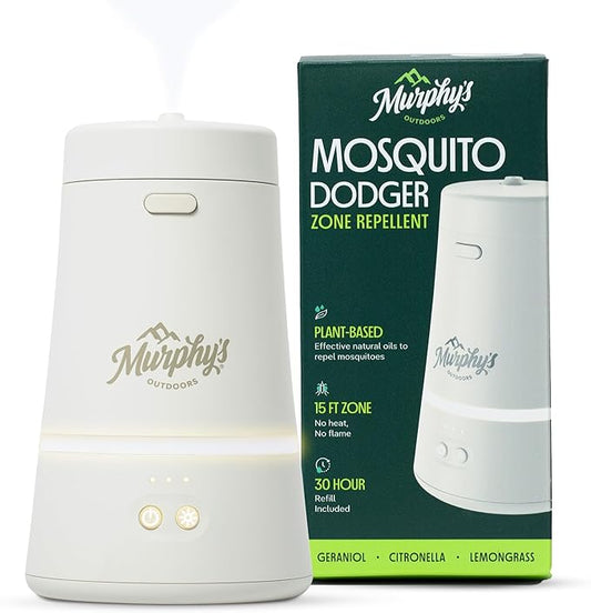 Murphy's Naturals Mosquito Dodger Zone Repellent, Outdoor Mosquito Spray, Essential Oils, 15-Foot Zone, Repels for 30 Hours, Refill Included