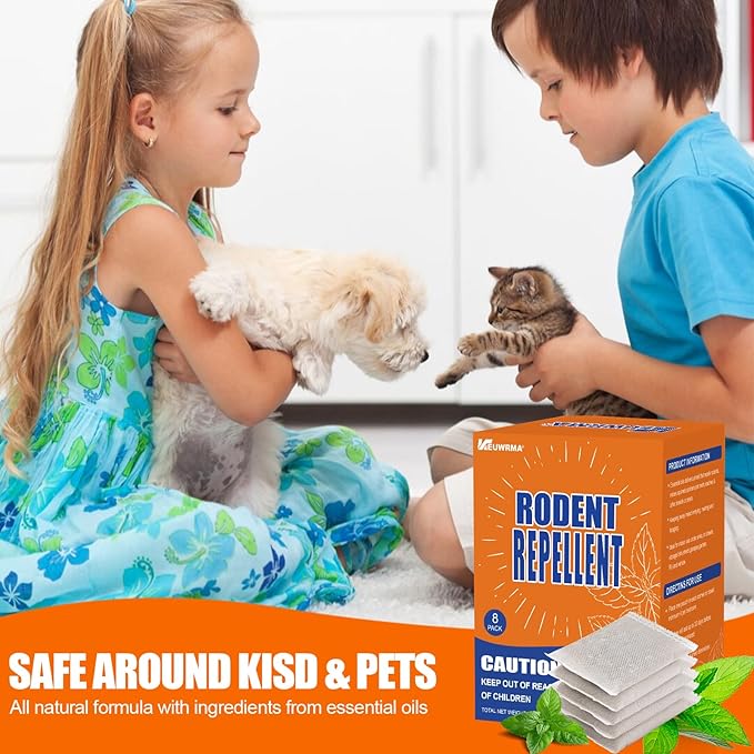 Mouse Repellent, Pest Control, Rodent Repellent Pouches, Mice Repellent, Natural Mice Deterrent for Homes/RVs, Child & Pet Safe Pest Control. Peppermint Oil to Repel Mice and Pouches, 12 Pack.