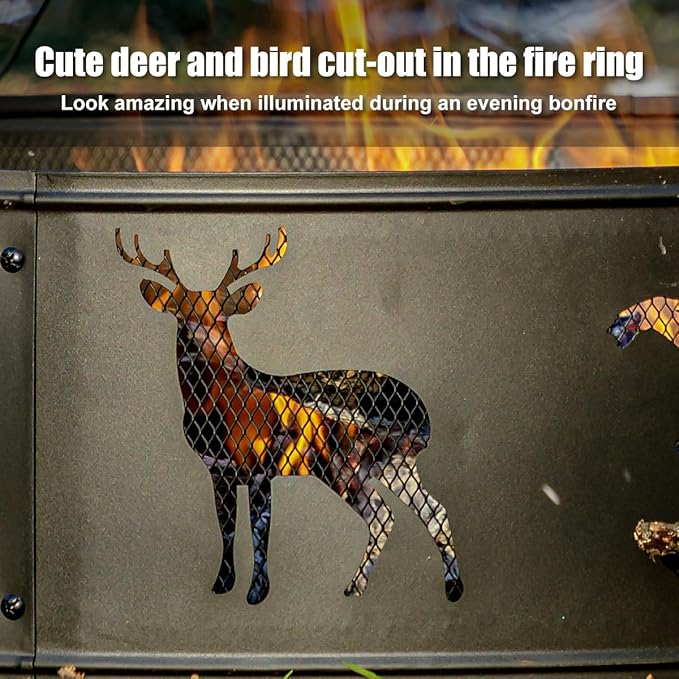 Fire Ring,Firepit Ring for Camping, Wood Burning Fire Pit for Outside,Yard,Garden,Outdoor Fireplace