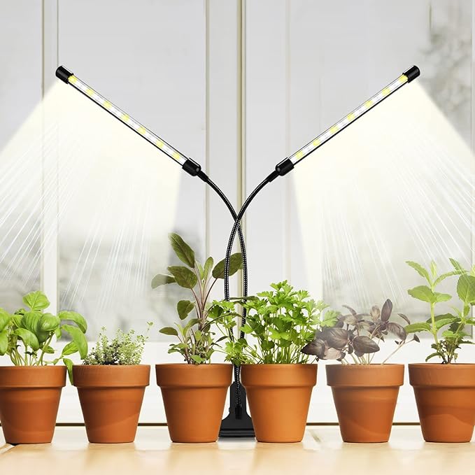 Plant Grow Light for Indoor Plants, Full Spectrum Indoor Grow Light (2 Head 2 Pack)
