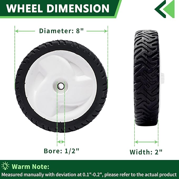 2 Pack 8"X2" Wheel Gear Assembly Rear Wheel Drive Recycler Mower fits models 105-3036