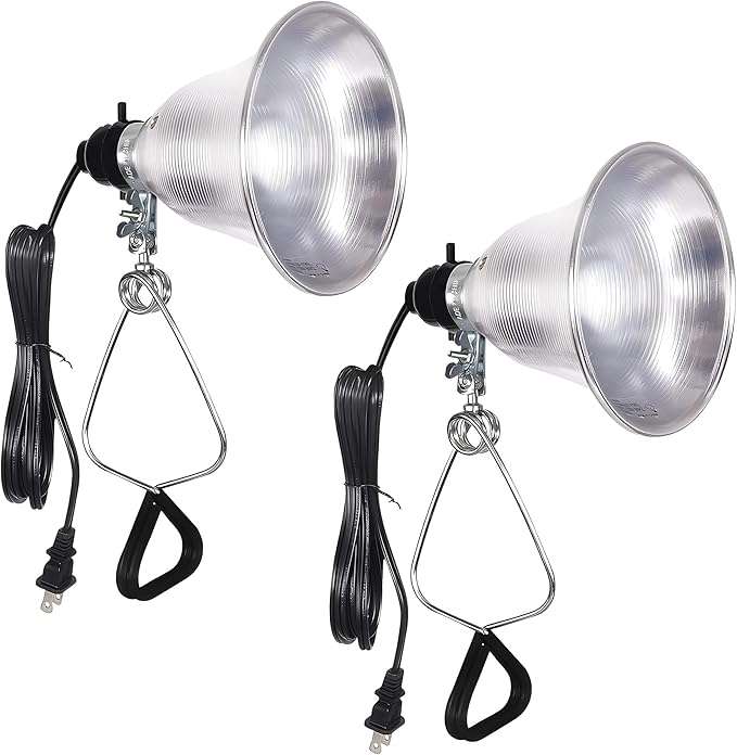 Simple Deluxe Clamp Light with 5.5 Inch Adjustable Aluminum Reflector, Suit for E26 Socket Max 60 Watt Lamp (No Bulb Included), 6 Feet 18/2 SPT-2 Cord, 2 Pack