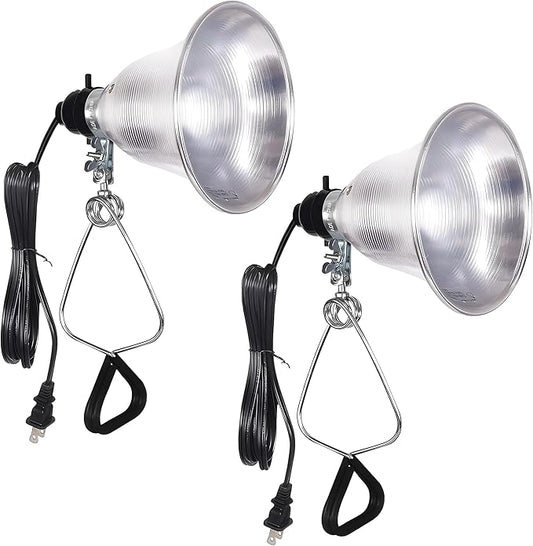 Simple Deluxe Clamp Light with 5.5 Inch Adjustable Aluminum Reflector, Suit for E26 Socket Max 60 Watt Lamp (No Bulb Included), 6 Feet 18/2 SPT-2 Cord, 2 Pack