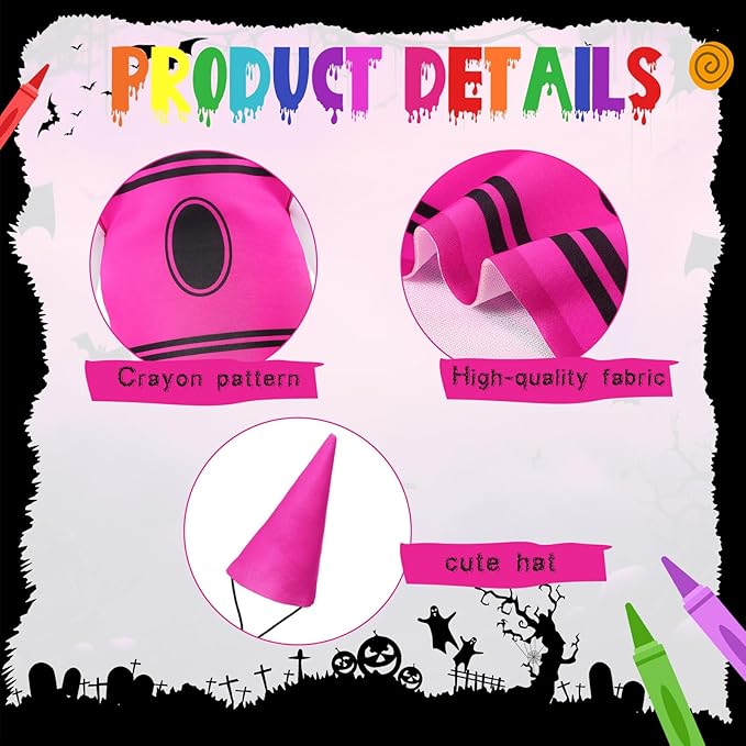 Geyoga Halloween Goose Crayon Costume Porch Goose Outfits 23" Fall Geese Clothes Classroom Lawn School Garden Patio Yard Outdoor Decorations(Hot Pink,Crayon)